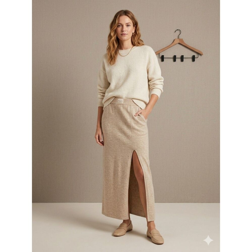 OFFLINE by Aerie Sz MED Quilted Ribbed Maxi Skirt, Slit, Cozy, Warm #aerie New